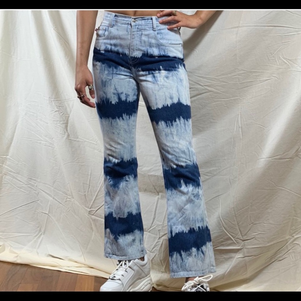 Vintage Zana Di Tie Dye Flare Jeans